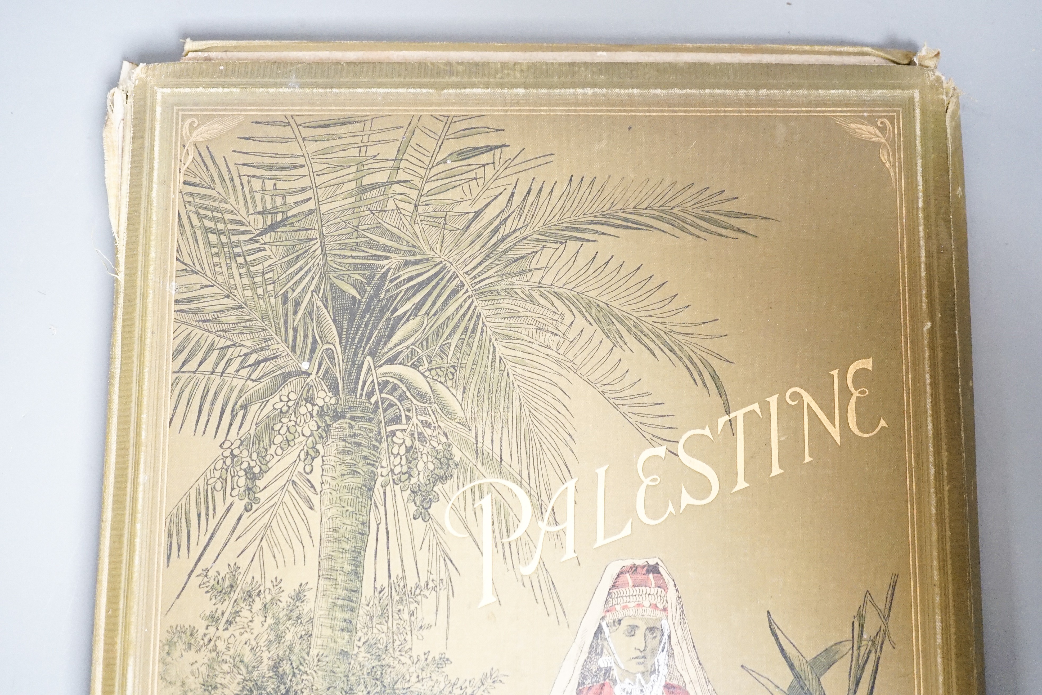 Palestine album, Oriental collection published by Bonfils & Cie, containing titled photographic views, 34 x 25cm